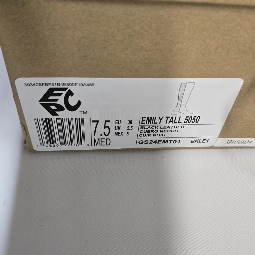 Kenneth Cole Gentle Soul Emily Tall Knee High Boot Black Leather Comfort 7.5 NIB
